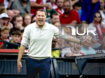 Feyenoord Rotterdam trainer Brian Priske during the match Feyenoord vs. NAC at the Stadium De Kuip for the Dutch Eredivisie season 2024-2025...