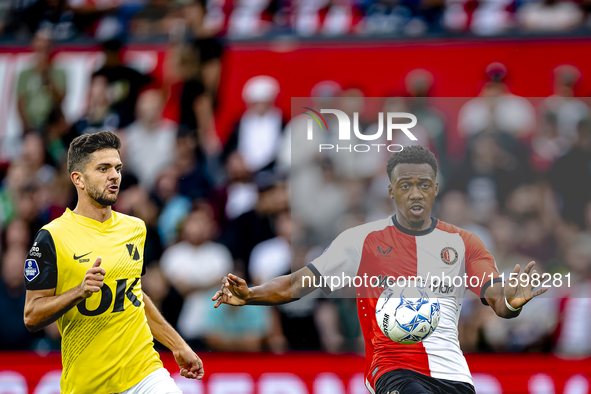 Feyenoord Rotterdam midfielder Antoni Milambo plays during the match between Feyenoord and NAC at Stadium De Kuip for the Dutch Eredivisie s...