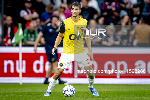 NAC Breda defender Leo Greiml during the match between Feyenoord and NAC at Stadium De Kuip for the Dutch Eredivisie season 2024-2025 in Rot...