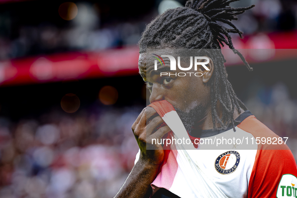 Feyenoord Rotterdam defender Jordan Lotomba during the match Feyenoord vs. NAC at Stadium De Kuip for the Dutch Eredivisie season 2024-2025...