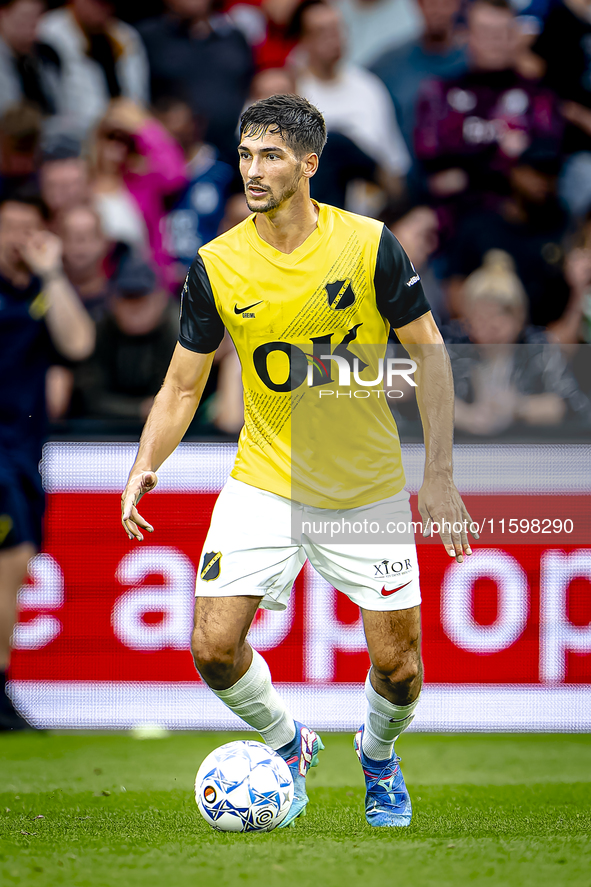 NAC Breda defender Leo Greiml during the match between Feyenoord and NAC at Stadium De Kuip for the Dutch Eredivisie season 2024-2025 in Rot...