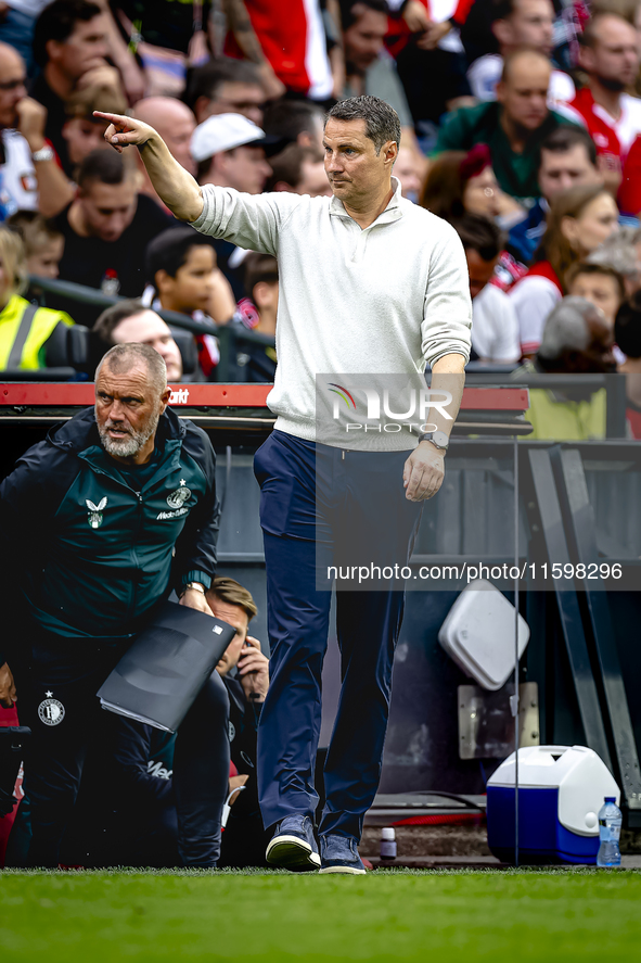 Feyenoord Rotterdam trainer Brian Priske during the match Feyenoord vs. NAC at the Stadium De Kuip for the Dutch Eredivisie season 2024-2025...