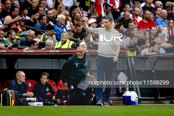 Feyenoord Rotterdam trainer Brian Priske during the match Feyenoord vs. NAC at the Stadium De Kuip for the Dutch Eredivisie season 2024-2025...