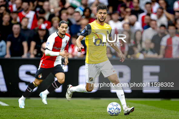 NAC Breda defender Fredrik Oldrup Jensen plays during the match between Feyenoord and NAC at Stadium De Kuip for the Dutch Eredivisie season...