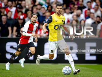 NAC Breda defender Fredrik Oldrup Jensen plays during the match between Feyenoord and NAC at Stadium De Kuip for the Dutch Eredivisie season...