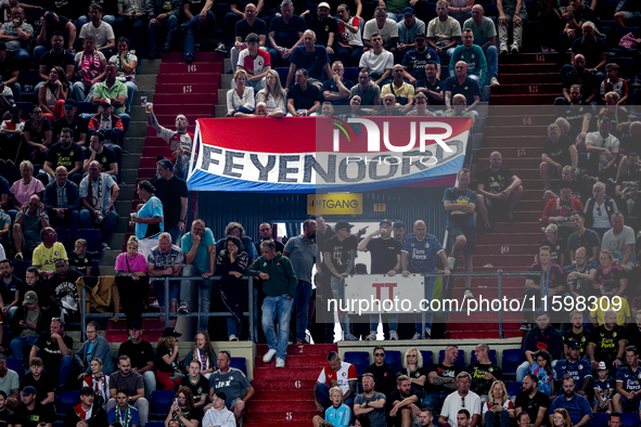 Supporters of Feyenoord Rotterdam during the match Feyenoord vs. NAC at the Stadium De Kuip for the Dutch Eredivisie season 2024-2025 in Rot...