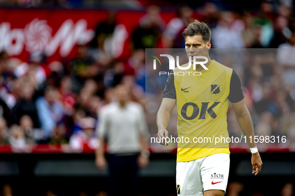 NAC Breda forward Kacper Kostorz during the match between Feyenoord and NAC at Stadium De Kuip for the Dutch Eredivisie season 2024-2025 in...