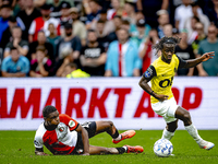 Feyenoord Rotterdam midfielder Antoni Milambo and NAC Breda forward Sana Fernandes during the match between Feyenoord and NAC at Stadium De...