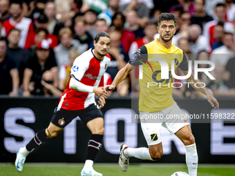 NAC Breda defender Fredrik Oldrup Jensen plays during the match between Feyenoord and NAC at Stadium De Kuip for the Dutch Eredivisie season...