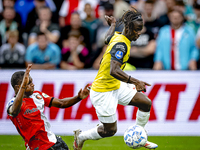 Feyenoord Rotterdam midfielder Antoni Milambo and NAC Breda forward Sana Fernandes during the match between Feyenoord and NAC at Stadium De...