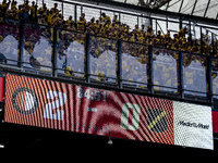 The scoreboard shows 2-0 during the match between Feyenoord and NAC at Stadium De Kuip for the Dutch Eredivisie season 2024-2025 in Rotterda...