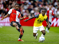 Feyenoord Rotterdam midfielder Antoni Milambo and NAC Breda forward Sana Fernandes during the match between Feyenoord and NAC at Stadium De...