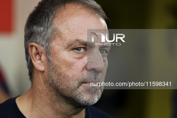 Head coach of FC Barcelona Hansi Flick stands before the La Liga match between Villarreal CF and FC Barcelona at La Ceramica Stadium in Vill...