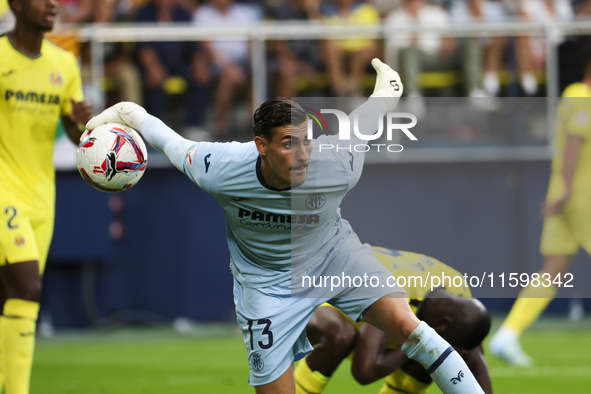 Diego Conde of Villarreal CF during the La Liga match between Villarreal CF and FC Barcelona at La Ceramica Stadium in Villarreal, Spain, on...