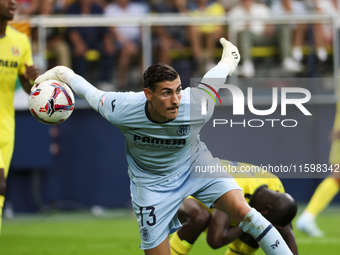 Diego Conde of Villarreal CF during the La Liga match between Villarreal CF and FC Barcelona at La Ceramica Stadium in Villarreal, Spain, on...