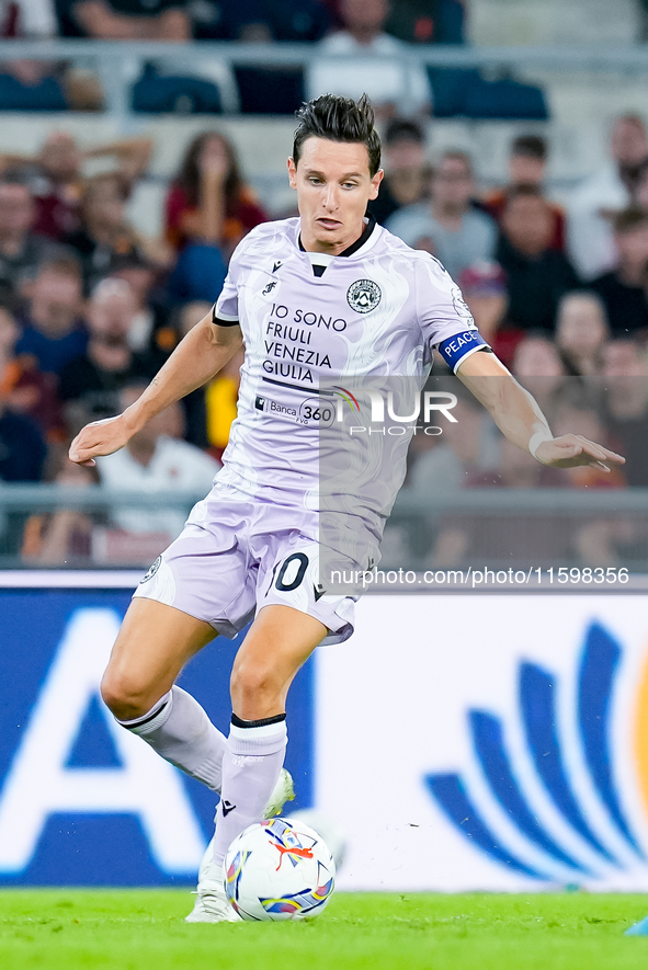 Florian Thauvin of Udinese Calcio during the Serie A Enilive match between AS Roma and Udinese Calcio at Stadio Olimpico on September 22, 20...