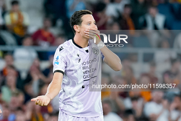 Florian Thauvin of Udinese Calcio during the Serie A Enilive match between AS Roma and Udinese Calcio at Stadio Olimpico on September 22, 20...