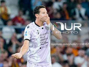 Florian Thauvin of Udinese Calcio during the Serie A Enilive match between AS Roma and Udinese Calcio at Stadio Olimpico on September 22, 20...