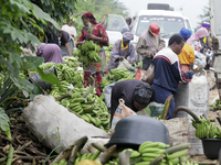 Business activities boom at the banana section of Akinola Market in Ipetu, along Ife-Ibadan Expressway in Osun State, Nigeria, on September...