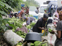 Business activities boom at the banana section of Akinola Market in Ipetu, along Ife-Ibadan Expressway in Osun State, Nigeria, on September...