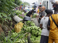 Business activities boom at the banana section of Akinola Market in Ipetu, along Ife-Ibadan Expressway in Osun State, Nigeria, on September...