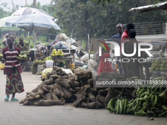 Business activities boom at Akinola Market, Ipetu, along Ife-Ibadan Expressway in Osun State, Nigeria, on September 20, 2024. Many city dwel...