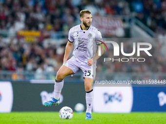 Jesper Karlstrom of Udinese Calcio during the Serie A Enilive match between AS Roma and Udinese Calcio at Stadio Olimpico on September 22, 2...