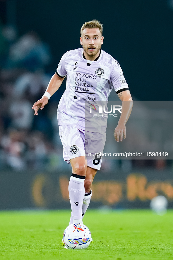 Sandi Lovric of Udinese Calcio during the Serie A Enilive match between AS Roma and Udinese Calcio at Stadio Olimpico on September 22, 2024...