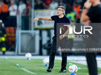 Ivan Juric head coach of AS Roma gestures during the Serie A Enilive match between AS Roma and Udinese Calcio at Stadio Olimpico on Septembe...