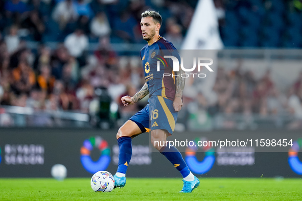 Leandro Paredes of AS Roma during the Serie A Enilive match between AS Roma and Udinese Calcio at Stadio Olimpico on September 22, 2024 in R...