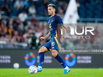 Leandro Paredes of AS Roma during the Serie A Enilive match between AS Roma and Udinese Calcio at Stadio Olimpico on September 22, 2024 in R...