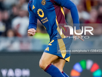 Mario Hermoso of AS Roma during the Serie A Enilive match between AS Roma and Udinese Calcio at Stadio Olimpico on September 22, 2024 in Rom...