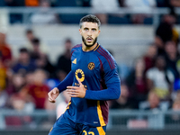 Mario Hermoso of AS Roma looks on during the Serie A Enilive match between AS Roma and Udinese Calcio at Stadio Olimpico on September 22, 20...