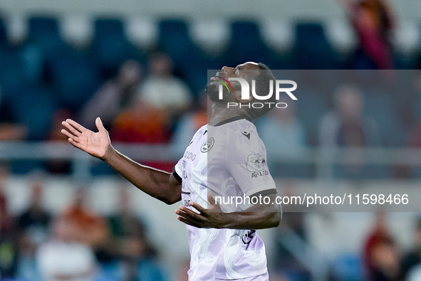 Keinan Davis of Udinese Calcio looks dejected during the Serie A Enilive match between AS Roma and Udinese Calcio at Stadio Olimpico on Sept...