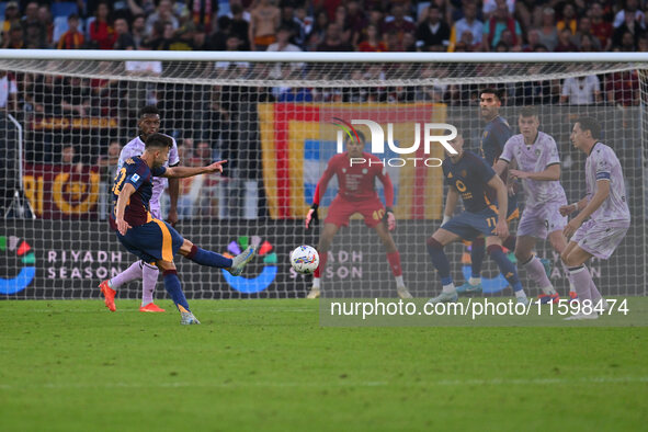 Stephan El Shaarawy of A.S. Roma is in action during the 5th day of the Serie A Championship between A.S. Roma and Udinese Calcio at the Oly...