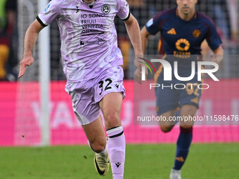 Jurgen Ekkelenkamp of Udinese Calcio is in action during the 5th day of the Serie A Championship between A.S. Roma and Udinese Calcio at the...