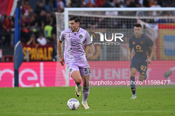 Jurgen Ekkelenkamp of Udinese Calcio is in action during the 5th day of the Serie A Championship between A.S. Roma and Udinese Calcio at the...