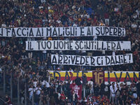 Supporters of A.S. Roma during the 5th day of the Serie A Championship between A.S. Roma and Udinese Calcio at the Olympic Stadium in Rome,...