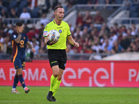 Referee Ermanno Feliciani officiates the 5th day of the Serie A Championship between A.S. Roma and Udinese Calcio at the Olympic Stadium in...