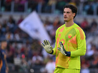 Mile Svilar of A.S. Roma is in action during the 5th day of the Serie A Championship between A.S. Roma and Udinese Calcio at the Olympic Sta...