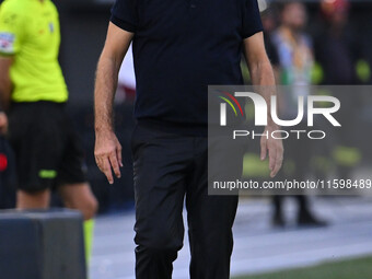 Ivan Juric coaches A.S. Roma during the 5th day of the Serie A Championship between A.S. Roma and Udinese Calcio at the Olympic Stadium in R...