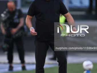 Kosta Runjaic coaches Udinese Calcio during the 5th day of the Serie A Championship between A.S. Roma and Udinese Calcio at the Olympic Stad...