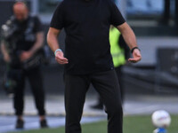 Kosta Runjaic coaches Udinese Calcio during the 5th day of the Serie A Championship between A.S. Roma and Udinese Calcio at the Olympic Stad...