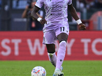 Hassane Kamara of Udinese Calcio is in action during the 5th day of the Serie A Championship between A.S. Roma and Udinese Calcio at the Oly...