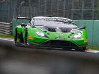 Mirko Bortolotti, Edoardo Mortara, and Leonardo Pulcini of Team Iron Lynx drive a Lamborghini Huracan GT3 EVO2 during qualifying of the Fana...