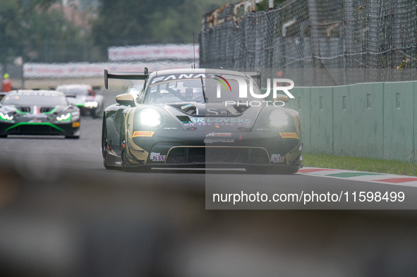 Ayhancan Guven, Kevin Estre, and Dorian Boccolacci of a team on a Schumacher CLRT, Porsche 911 GT3 R (992) during qualifying of Fanatec GT W...