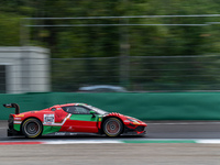 Louis Machiels, Jef Machiels, and Andrea Bertolini of team AF Corse drive a Ferrari 296 GT3 during qualifying of the Fanatec GT World Challe...