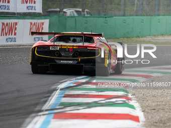 Alessio Rovera, Davide Rigon, and Alessandro Pier Guidi of team AF Corse - Francorchamps Motors drive a Ferrari 296 GT3 during qualifying of...