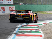 Alessio Rovera, Davide Rigon, and Alessandro Pier Guidi of team AF Corse - Francorchamps Motors drive a Ferrari 296 GT3 during qualifying of...