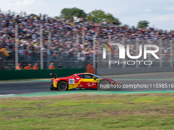 Alessio Rovera, Vincent Abril, and Alessandro Pier Guidi of team AF Corse - Francorchamps Motors drive a Ferrari 296 GT3 during a race of th...